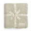 Organic cotton baby blanket in sage green colour with scallop edge