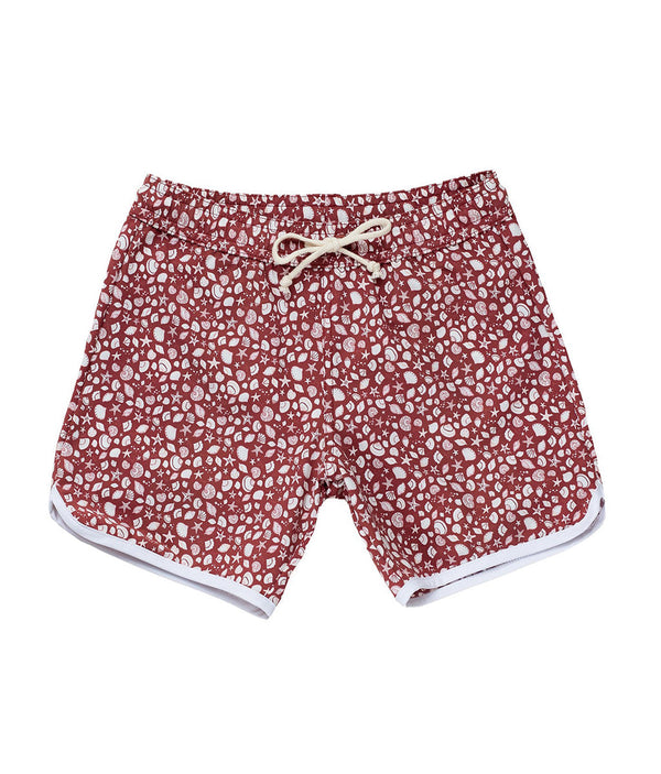 Swim Shorts in Terracotta Shell Print