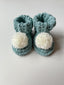 Organic Cotton Pom Pom Baby Booties