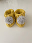 Organic Cotton Pom Pom Baby Booties